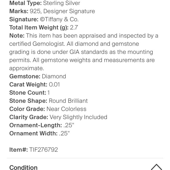 Authentic Tiffany & Co.  Necklace pendant and ring. - Picture 3 of 7